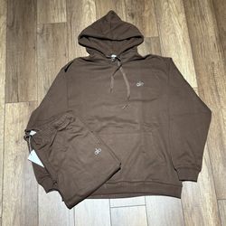 Alo Brown Hoodie and Sweatpants Set Medium 