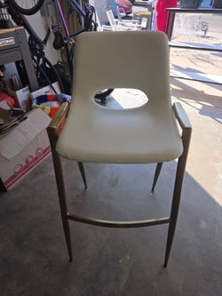 Zuo Zuri Gold and White Stool