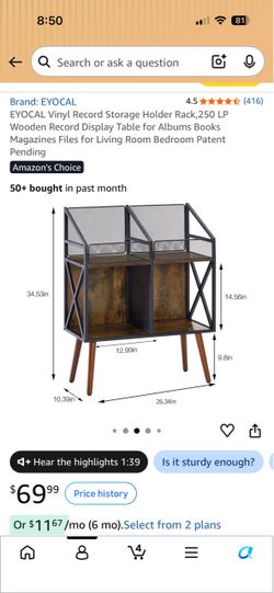 Vinyl Record Storage Holder Rack