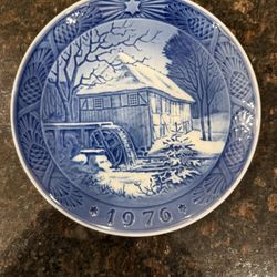 Vintage Royal Copenhagen Christmas Plate 1976 Vibæk Water Mill