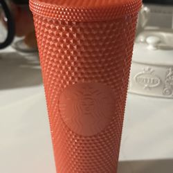 Limited Edition 🧡 Starbucks Fall 2022 Pearl Orange 🍊  Studded Bling Tumbler New With Tag