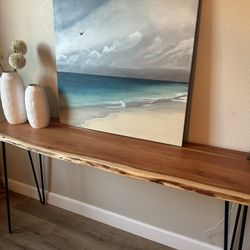 Wood Table Tall Bar height Hair Pin Leg Accent 