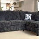 Black Corduroy Plush Couch