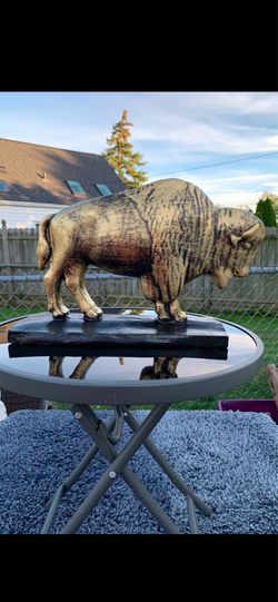 The golden buffalo statue