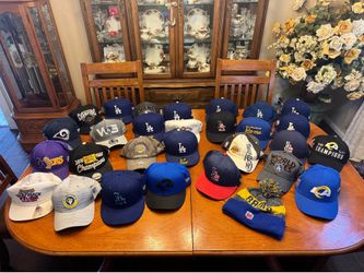 Dodgers and Lakers, Rams hats