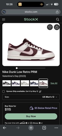 Nike Dunk Low Retro PRM Valentine's Day (2023) US Men's 12