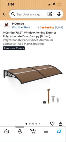 Brand new 40 x 80 awning in deep brown color