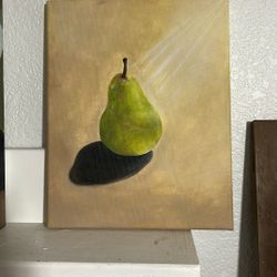 Handpainted Pear still life 