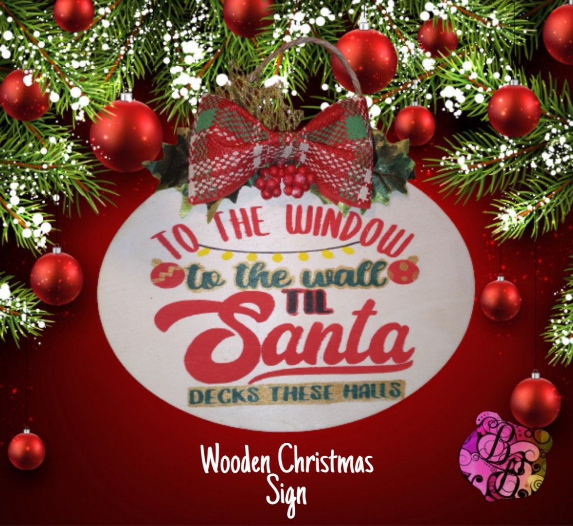 Hand painted Christmas sign