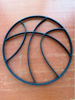 Basketball wall decor, black metal ball