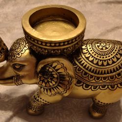 Pigort Elephant Tea Light Buddha Candle Holder 