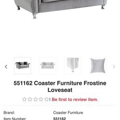 Sofa And Loveseat Grey Velvet 