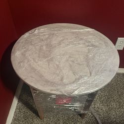 White Top Marble End Table 