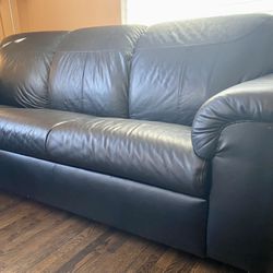 IKEA Timsfors Black Leather Sectional/Couch