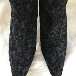 Size 8 Embroidered Black Booties