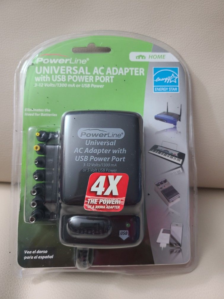 Universal AC Adapter With USB Power Port
