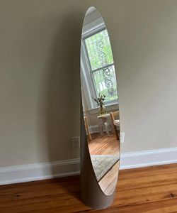 evocativegoods 1980's Gaia Lipstick Floor Mirror in the Style of Roger Lecal