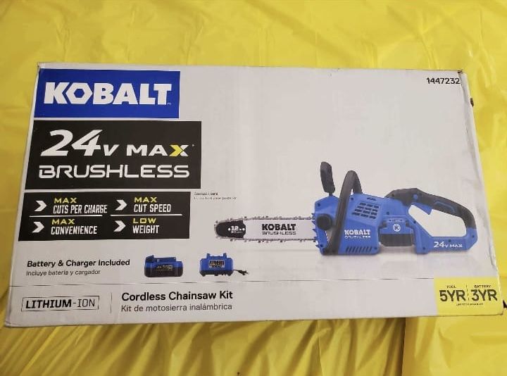 KOBALT 24-volt 12-in Brushless Battery 4 Ah Chainsaw (Battery and Charger Included)