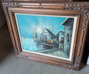 2 VINTAGE 💯% REAL ART PIECES ON CANVAS FOR ONE PRICE!!