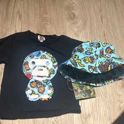 2T bape Shirt With Hat