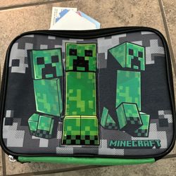 Minecraft Creeper Lunch Bag - Brand New-Green