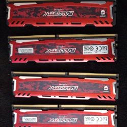 Crucial Ballistix Sport LT Red 16GB DDR4 2666MHz PC4-21300 DIMM OEM Desktop Memory BLS8G4D26BFSEK


