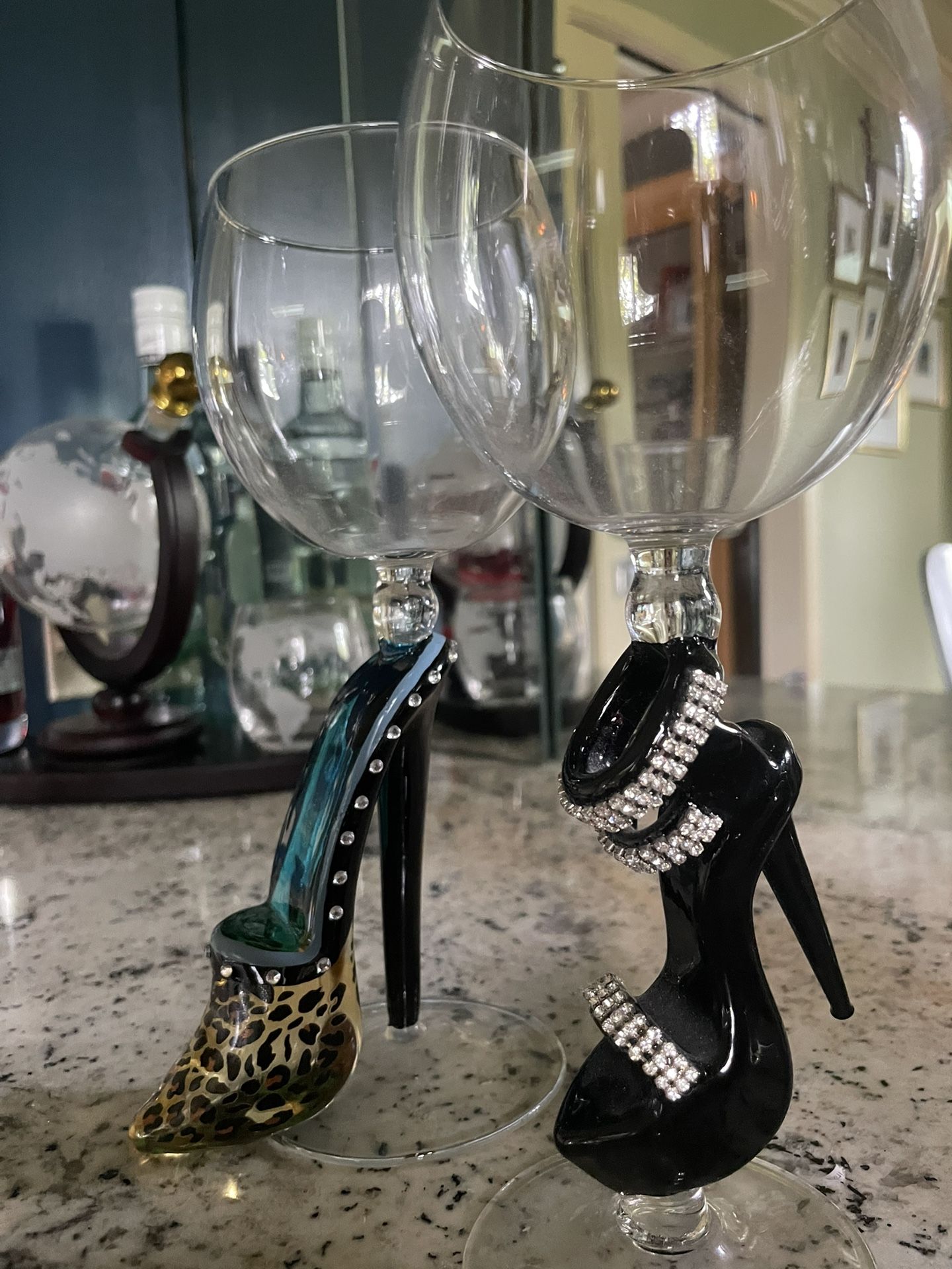 Set Of Two high heels Wine Glasses