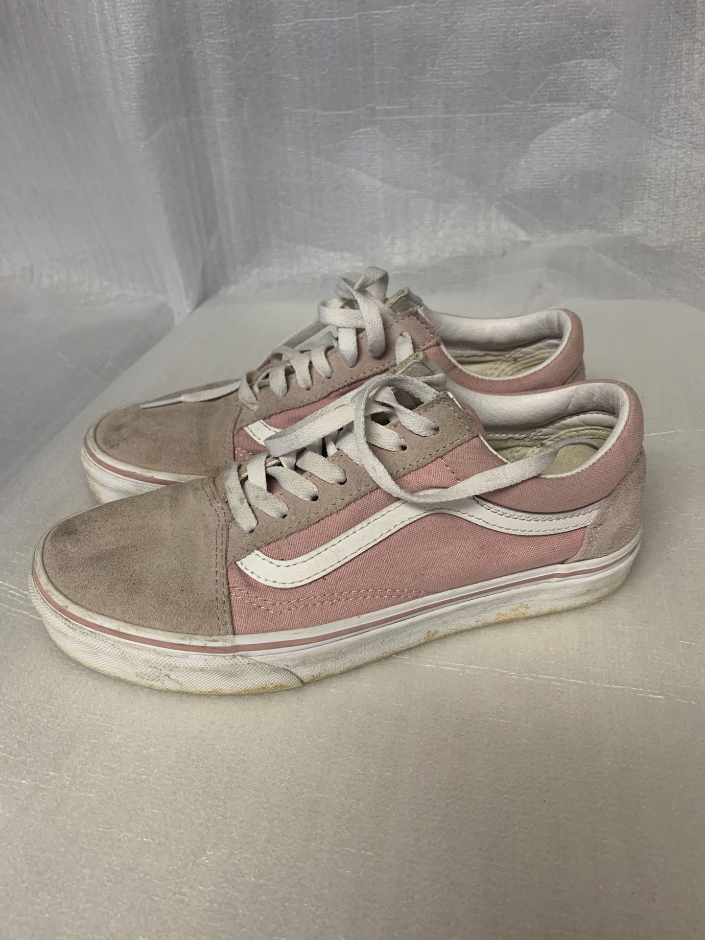 Vans Pink Suede Fabric Lace Up Sneakers