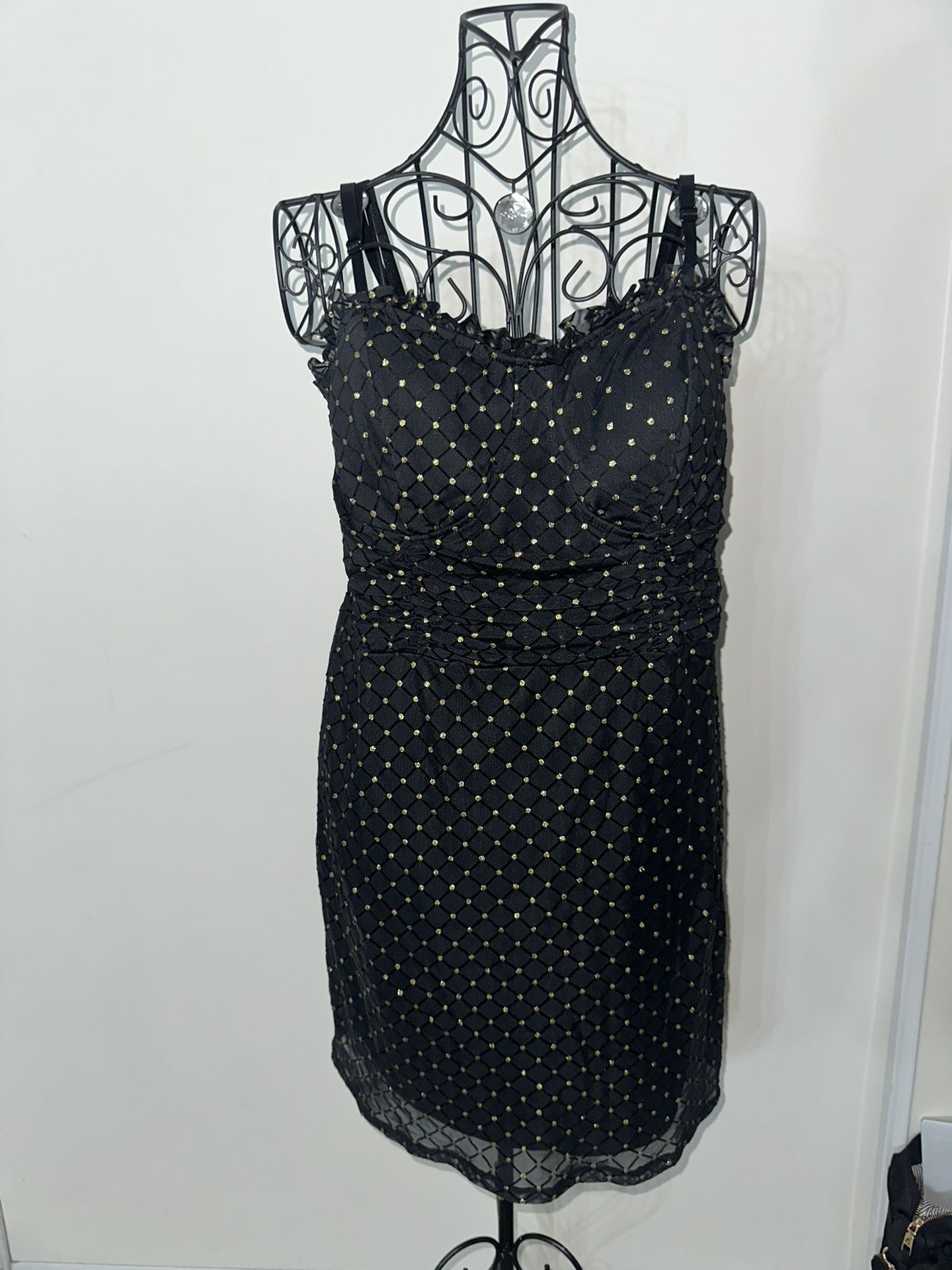 Black sun dress with gold Sparkles 