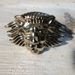 Lion Adjustible Ring, Plated