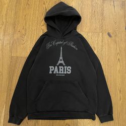 Black Balenciaga Paris Hoodie  “Eiffel Tower” Size M