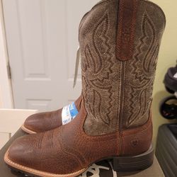 Ariat Mens Hybrid Ranchway Earth Brown Square Toe Western Boot 10046987 Size 8.5 D
