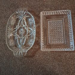 Glass Cut Relish Trays