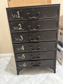 Vintage office 6 drawer steel cabinet