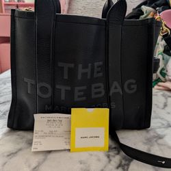 Black Leather Tote Bag
