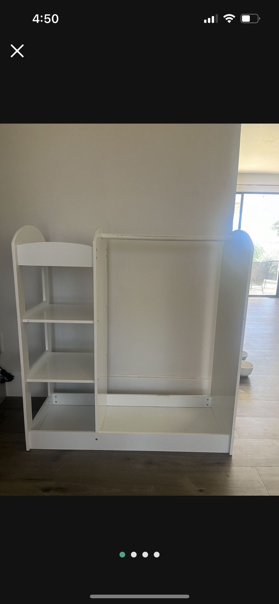 Kid Clothes Rack With 3 Tier Shelf