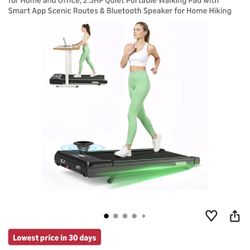 Akluer Walking Pad with 12% Auto Incline, Under Desk Treadmills for Home and Office, 2.5HP Quiet Portable Walking Pad with Smart App Scenic Routes & B