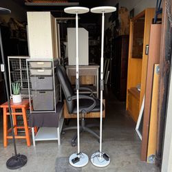 White Floor Lamp with Remote Control Very Good Condition $30 each