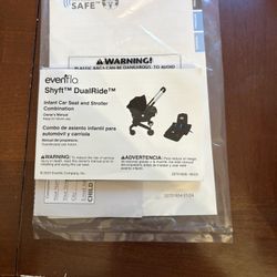 Evenflo Shyft DualRide Infant Car Seat Stroller Travel System Black Pink 3-35lbs