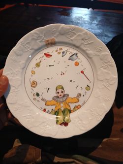 Vintage ateliers de la cigone French porcelain pierrot plate