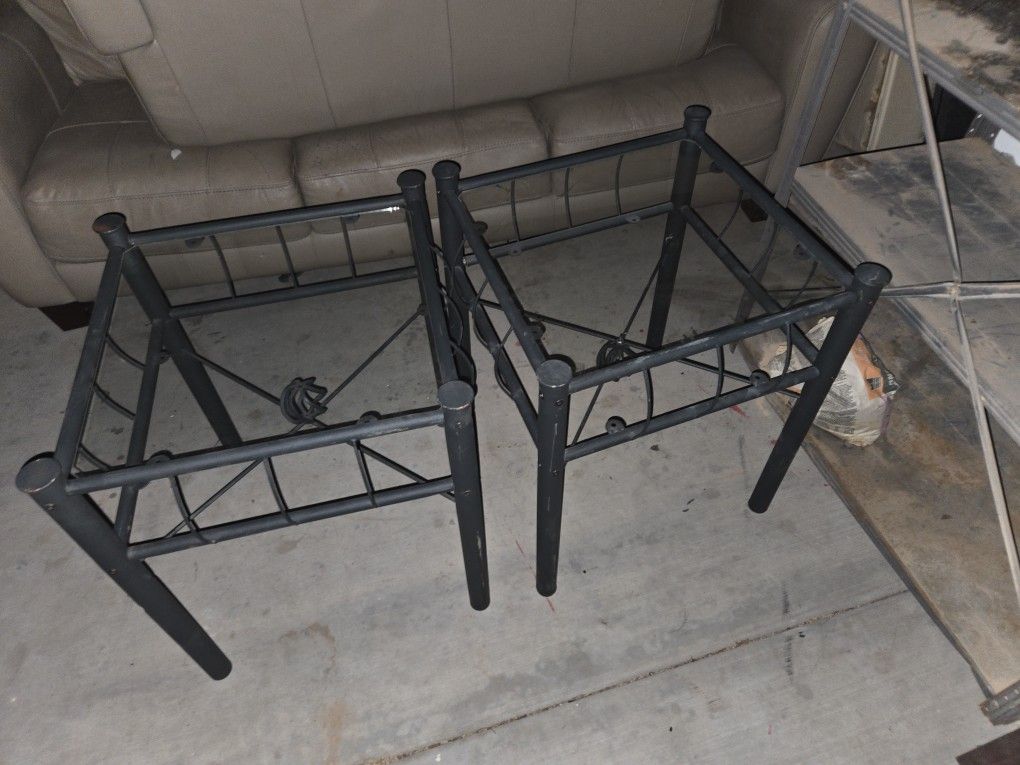 Wrought Iron And Glass Top Tables
