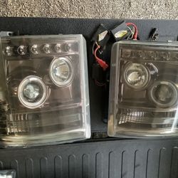 Ford Super Duty F250/350/450/550 Projector Headlights Smoked Black