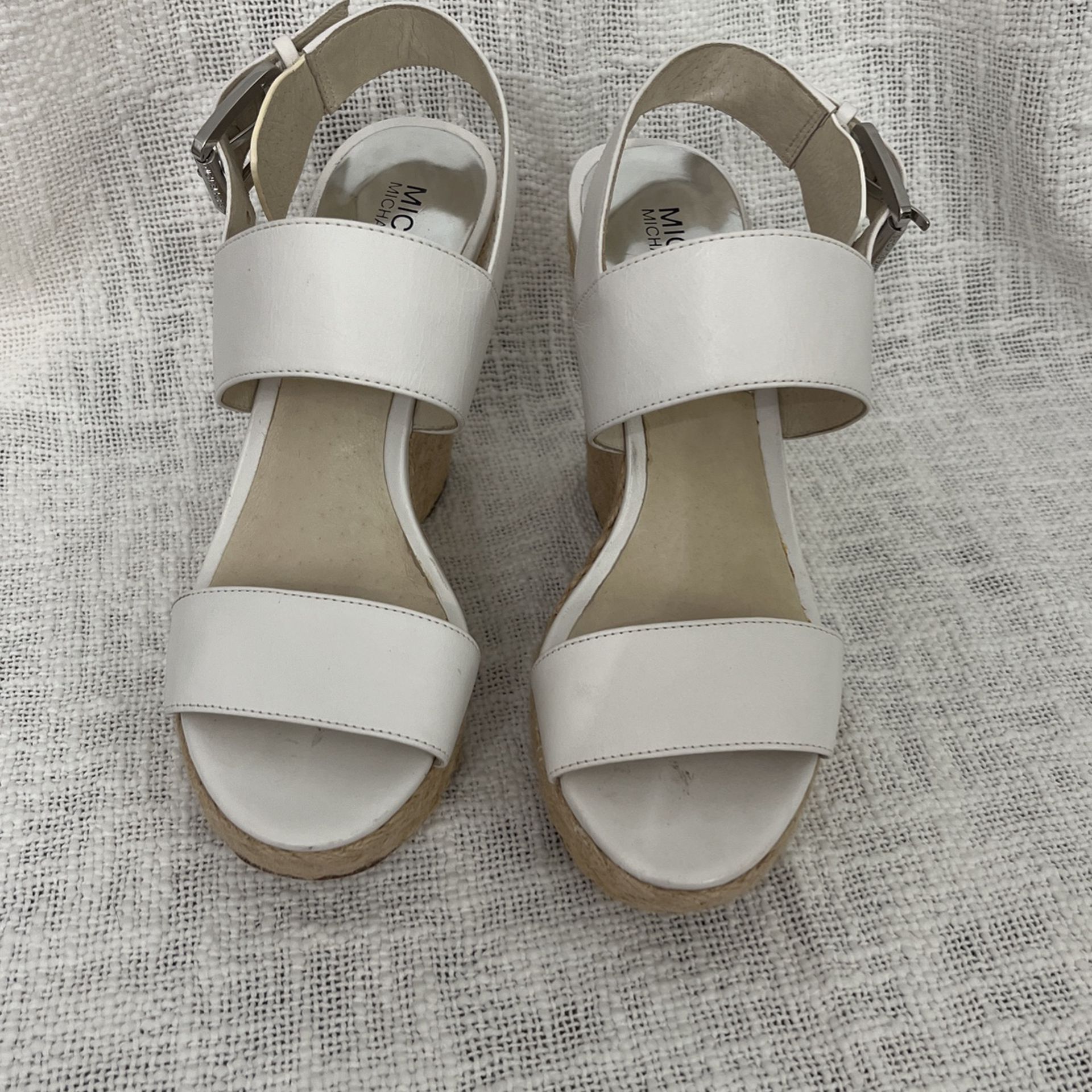 Michael Kors Wedge Sandal Size 7  White 