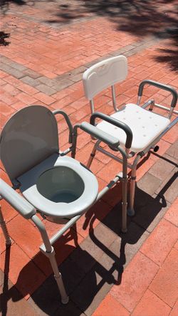 Commode Chair and Sliding Shower Bath Bench Set