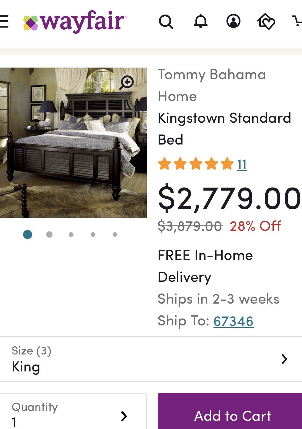 Tommy Bahama King Bed Frame