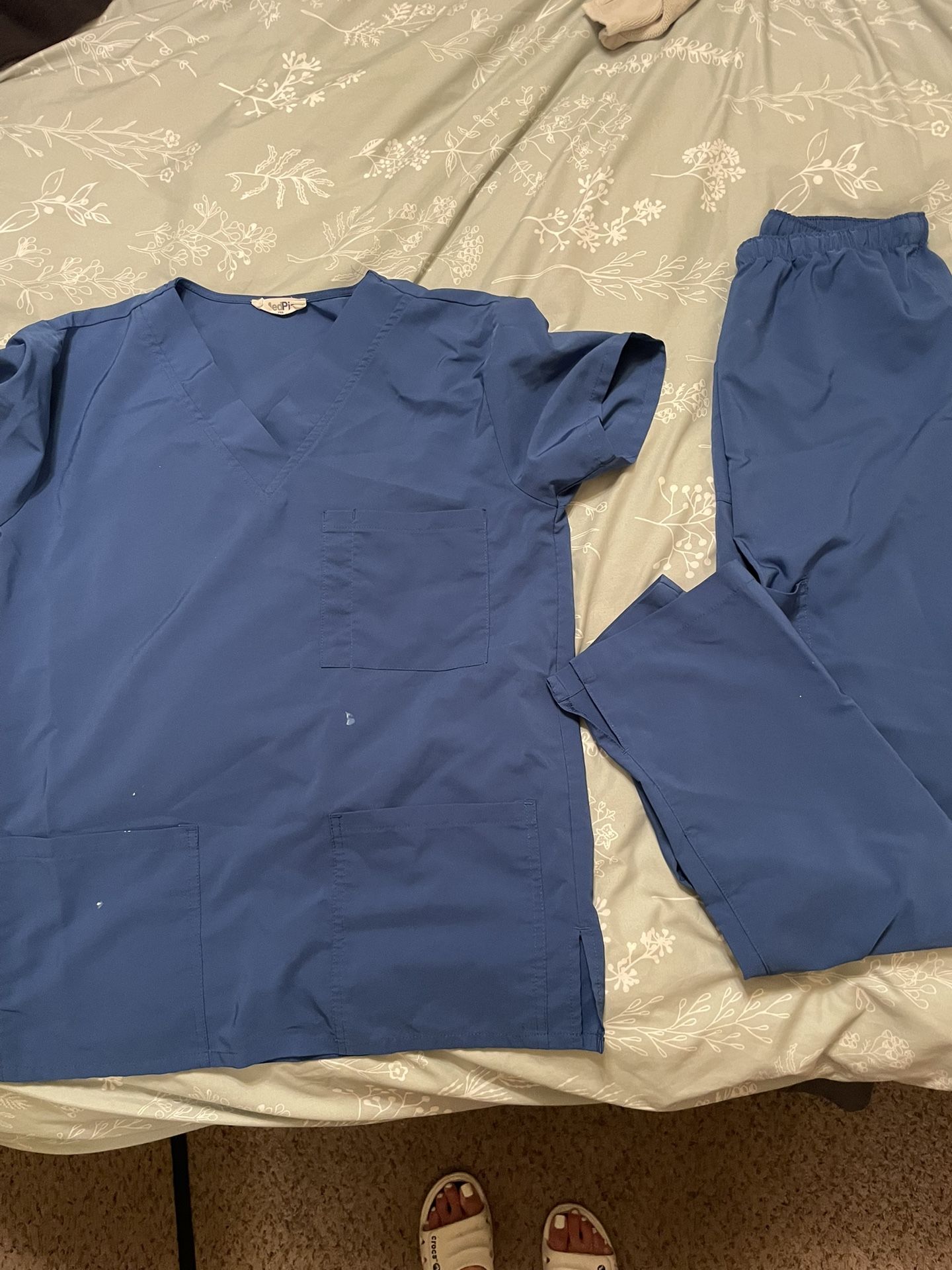 Womens Royal Blue Scrub Set Xs