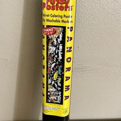 Vintage Velvet Fuzzy Poster Kit OCEAN Panorama +6 Washable Markers USA 42x8 NEW