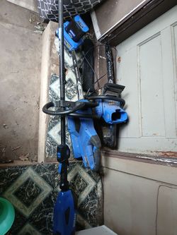 2 battery chain saw and weed eat