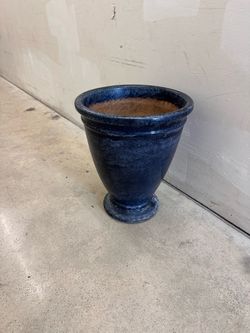 Beautiful LARGE Blue Glazed Ceramic Pot