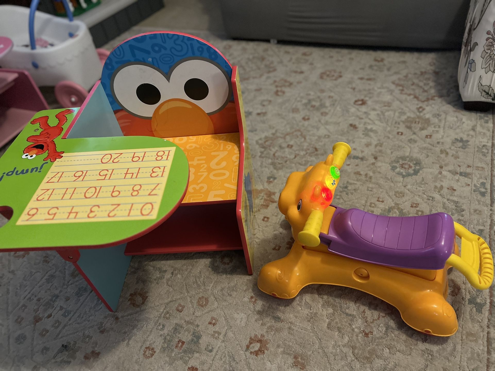 Elmo Desk/Eating Chair and Ride Mobile For Toddlers 